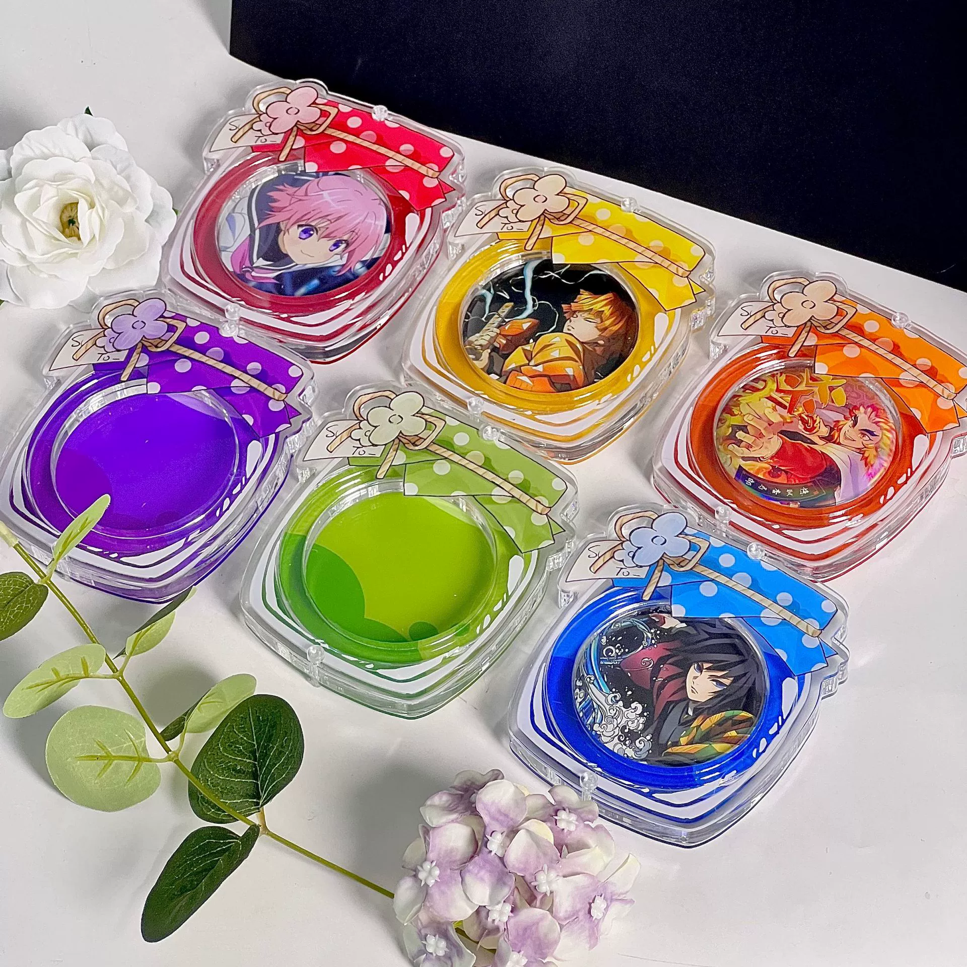 Original acrylic jam jar bar chi brick desktop valley beauty display rack storage box 2D animation ornaments