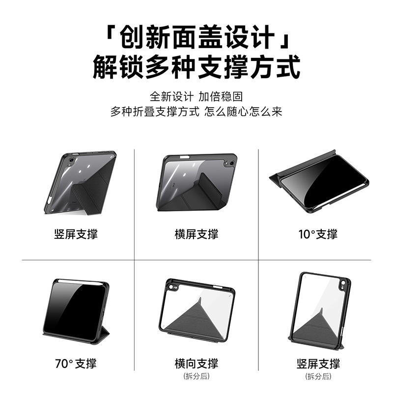 Funda protectora transparente de acrílico para iPad mini 7, desmontable y con ranura para lápiz, venta al por mayor.