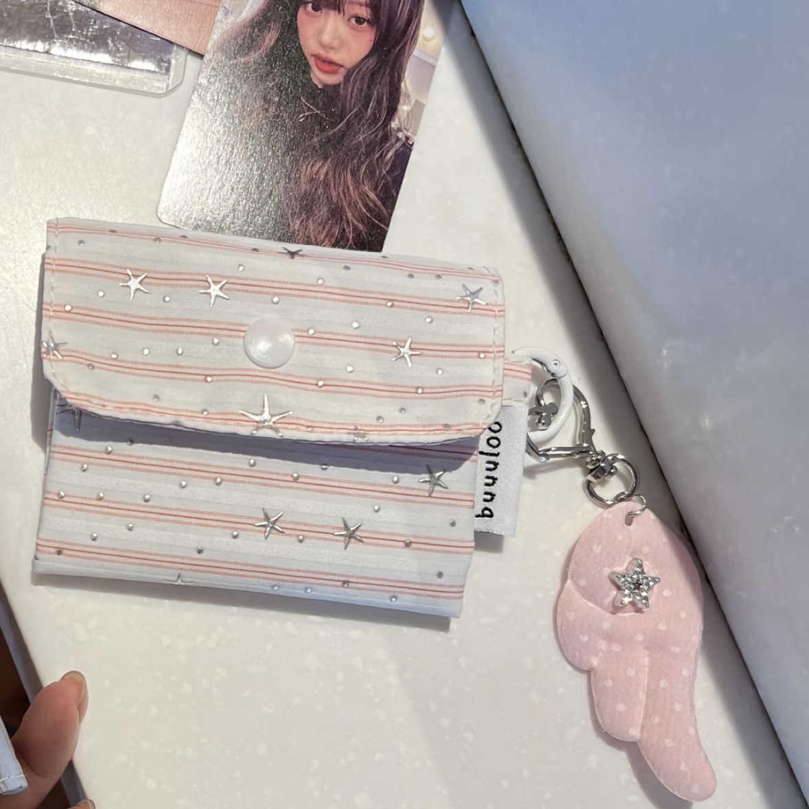 핑크 스타 카드 홀더 + 핑크 윙 펜던트