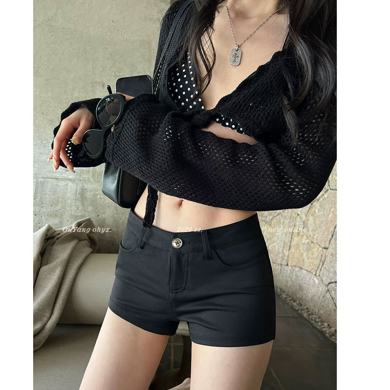 Ouyang Curve Magic Pants'New Hot Trend' - Versatile and Stylish! Slim Fit Black High Elasticity Summer Super Shorts Ouyang Curve Magic Pants'New Hot Trend' - Versatile and Stylish! Slim Fit Black High Elasticity Summer Super Shorts