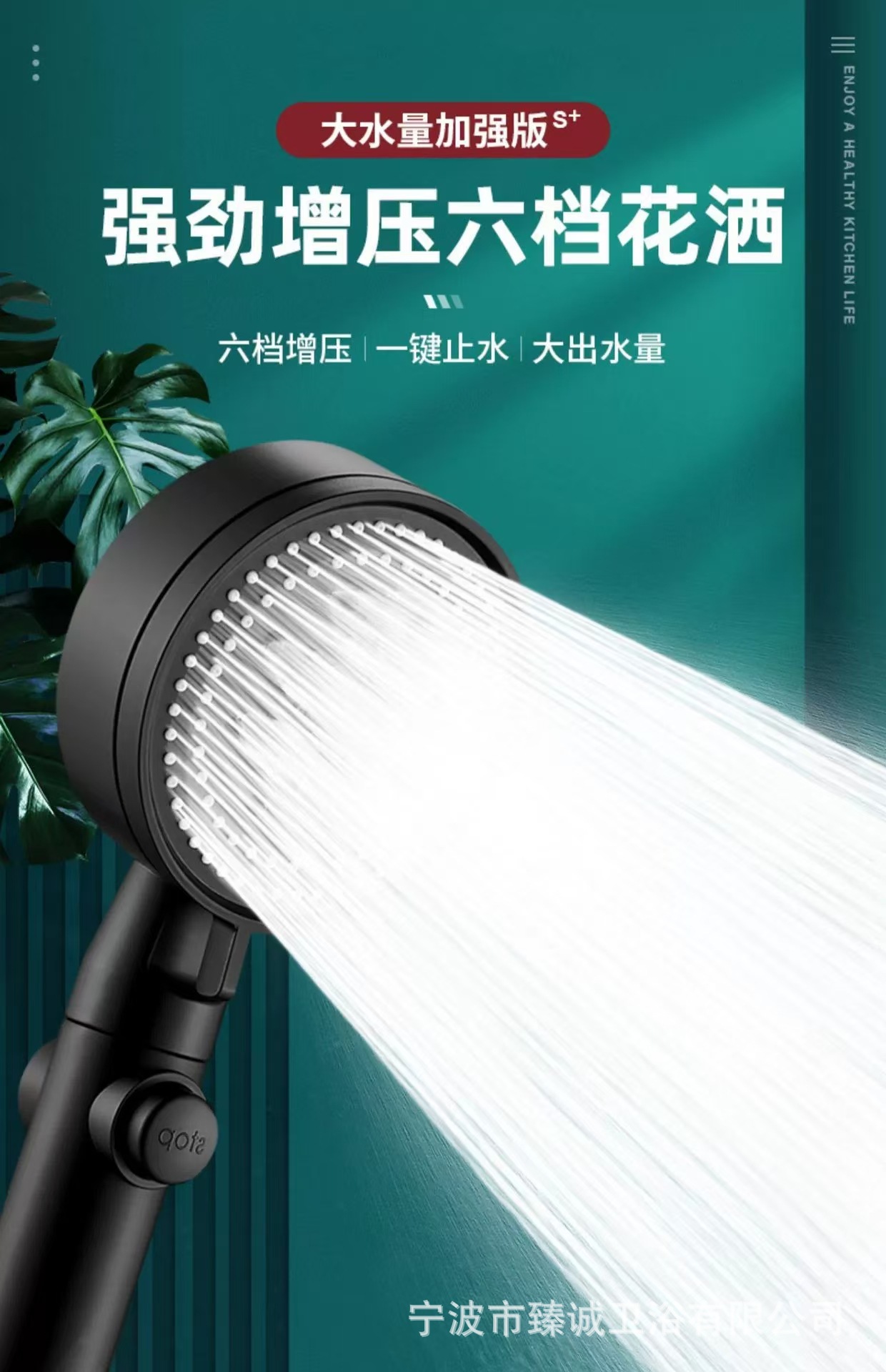 Pressurized shower head, super strong household bath pressurized rain shower head, shower head, bath heater, showerhead set details Picture