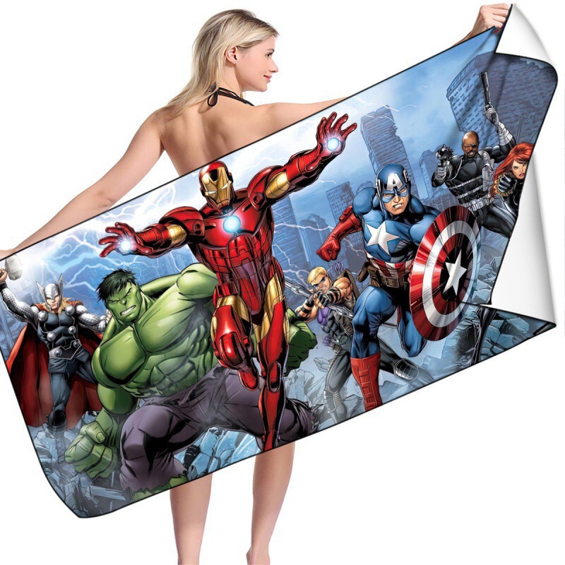 Digital Printing Marvel Microfiber Beach Towel Swimming Bath Towel Big Size Absorbent Towel Beach Swimming Towel