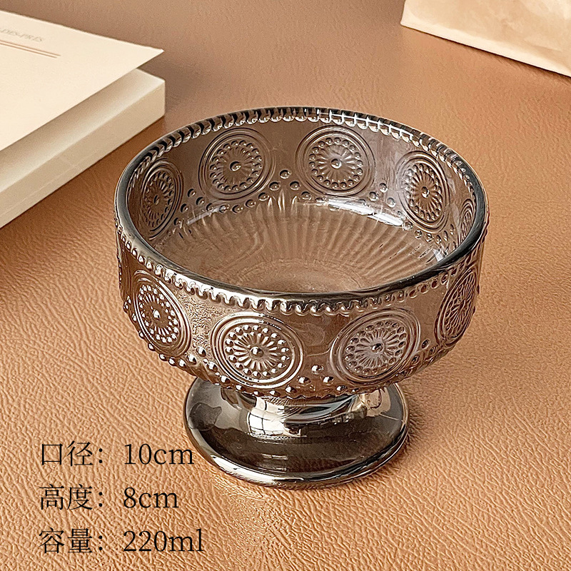 奶昔高颜值雪糕冰淇淋杯玻璃风甜品碗碗布丁酸奶高脚慕斯杯球|undefined