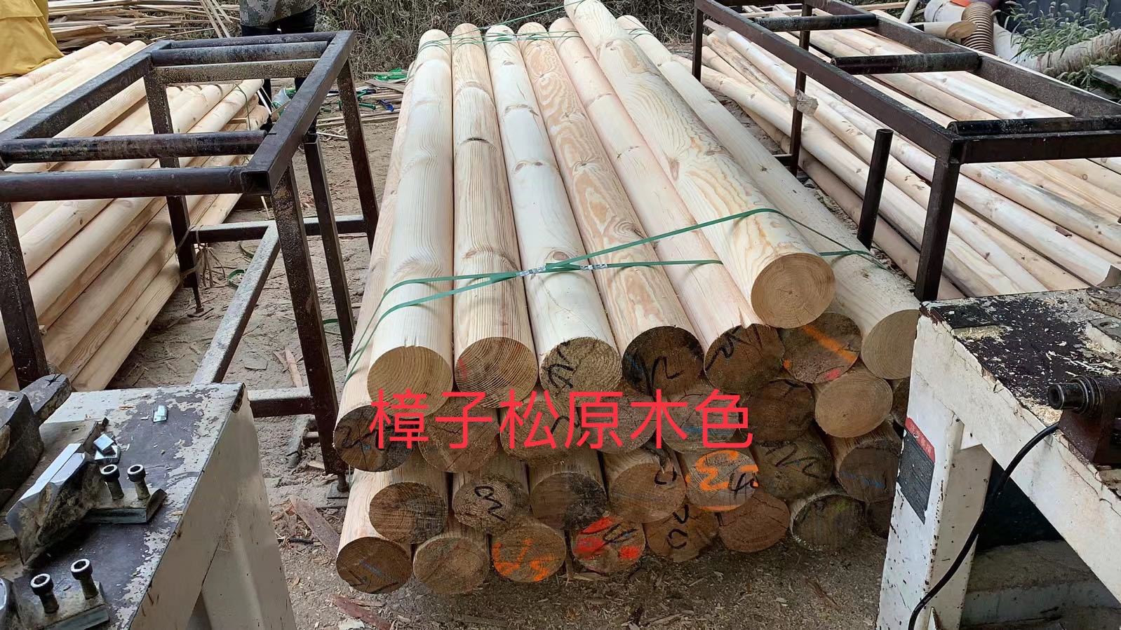 户外防腐木圆木柱樟子松实木圆柱圆木棒原木木方立柱加工古建横梁-阿里巴巴