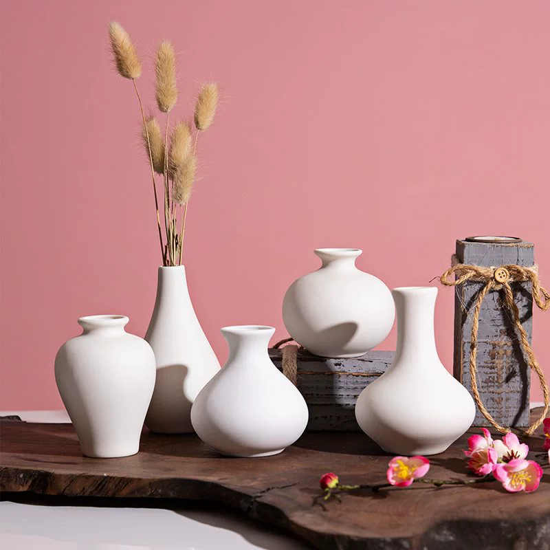 Керамическая вазочка с Floral украшением INS цветочная, белая ваза, ручная работа, ароматерапия, оптовая продажа
