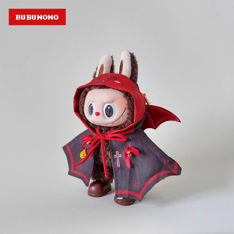 labubu搪胶娃衣吸血鬼小恶魔一代三代拉布布站立毛绒公仔坐坐衣服|undefined