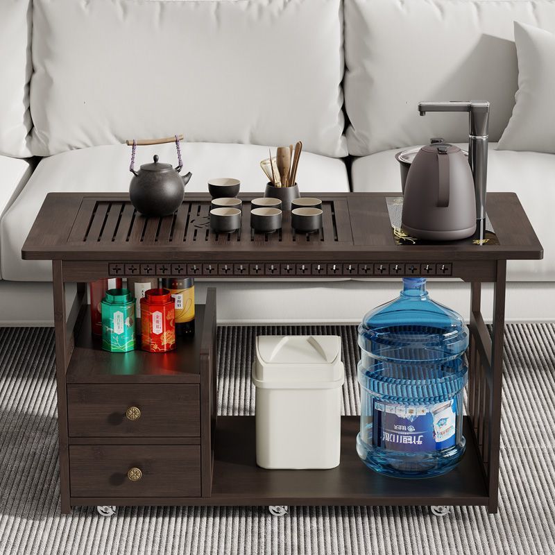 mesa de té móvil de alta calidad mesa de té pequeño carro de té sala de estar mesa de té set hervidor de agua automático todo en uno
