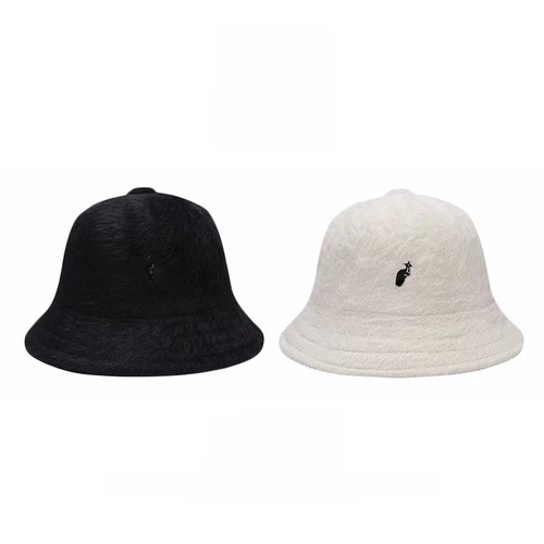 Kangol trendy kangaroo beanie rabbit fur flat cap fisherman hat, similar to HYEYAH, Instagram viral unisex hat