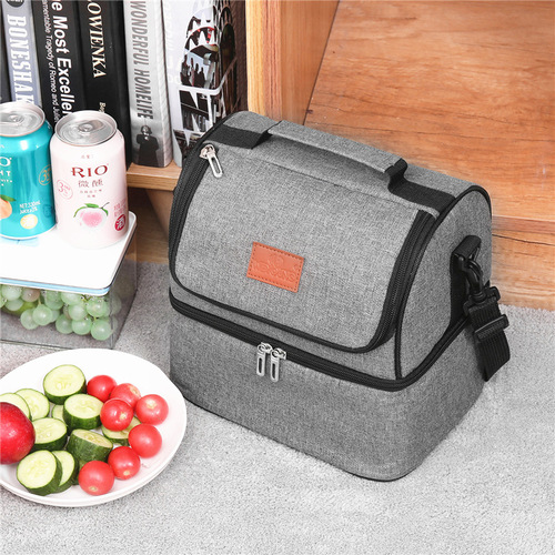Cross-border special supply of double-layer insulation bag, aluminum foil insulation lunch bag, double-layer ice bag, dry and wet separation, fresh-keeping milk bag