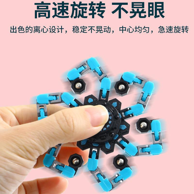 어린이 기계적 변형 자이로 발광 손가락 감압 나선형 가변 손가락 발광 체인 변형 창조적 인 장난감