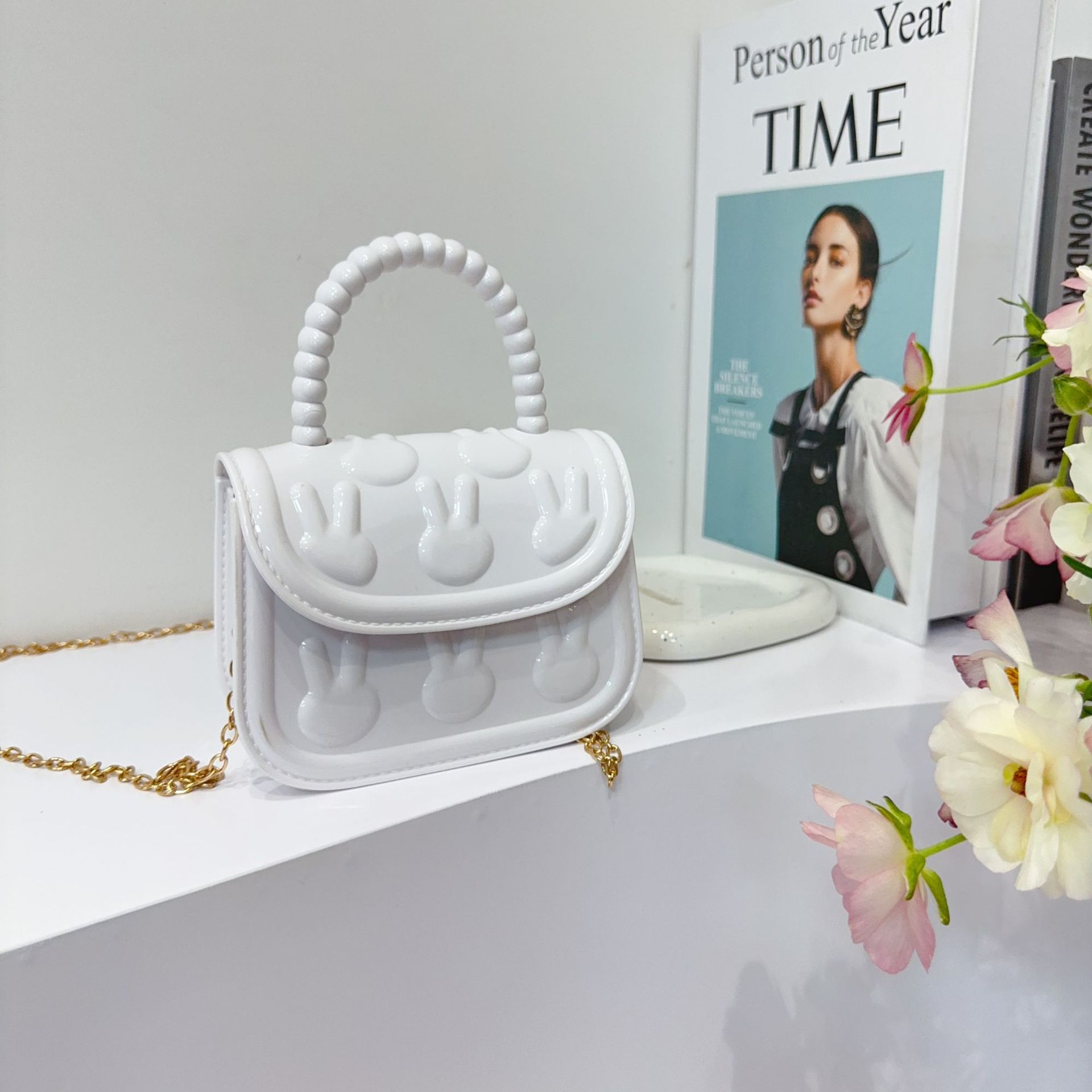 210g Weight Magnetic Buckle Closure Type Top Handle, Chain Strap Type Jelly Bag Bags Type Street, Shopping Occasion PVC Material Solid Color Pattern All Seasons Season Women's Gender Cute Style Square Shape Women's PVC Solid Color Cute Square Magnetic Buckle Jelly Bag 13