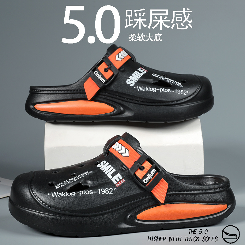 Zapatos con agujeros para hombres nuevo verano al aire libre para llevar sandalias de doble uso de fondo suave EVA Baotou sandalias de playa para hombres