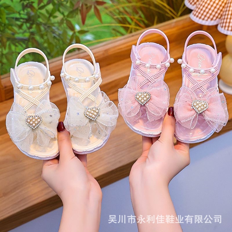 Sandalias de niñas de verano fabricantes directos proveedores de energía al por mayor de comercio exterior niños princesa bebé velcro sandalias
