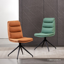 双层餐椅 会议室高靠背软包椅子接待椅子 无扶手极简带转盘单人椅