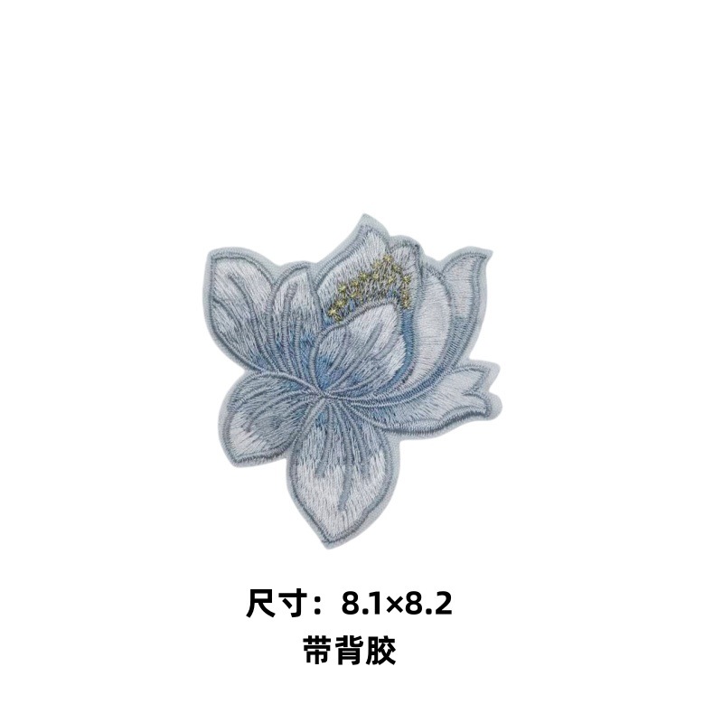 2026 ventas calientes de nuevo estilo nacional DIY grupo de ropa de ventilador bordado pegatinas de flores de bambú hoja de phoenix pegatinas de flores de melocotón