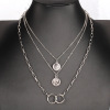 Multilayer ring, pendant, brand necklace, human head, chain for key bag , European style