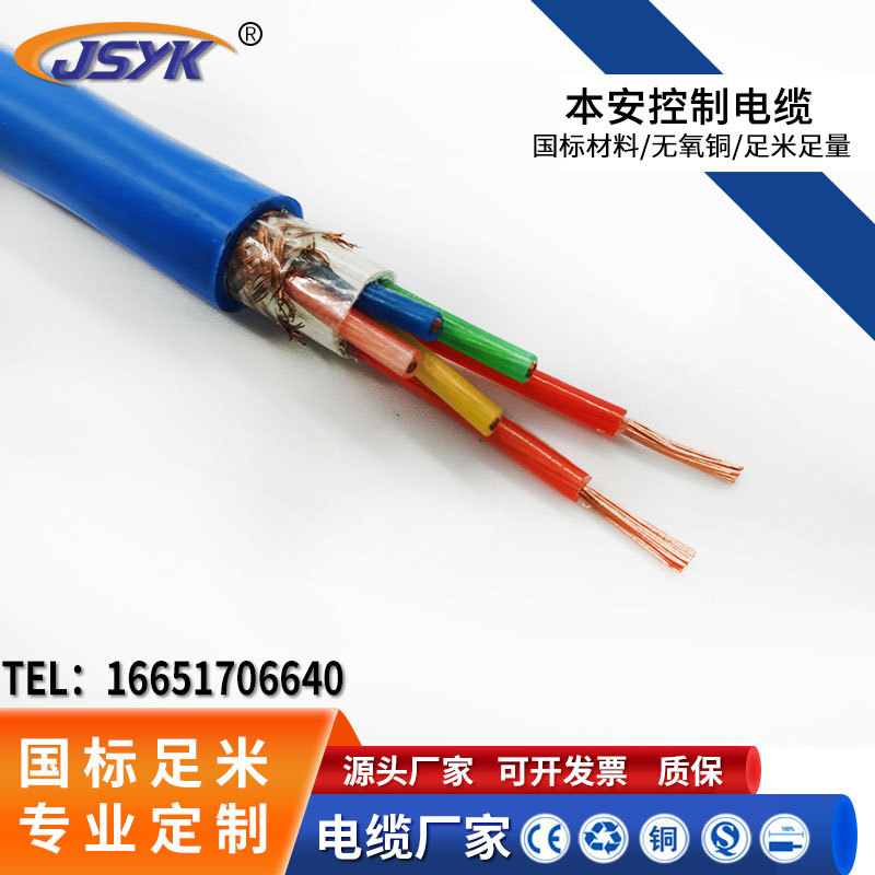 厂家直供 本安控制电缆阻燃控制软电缆ZRB-IA-DJYVPR屏蔽控制电缆
