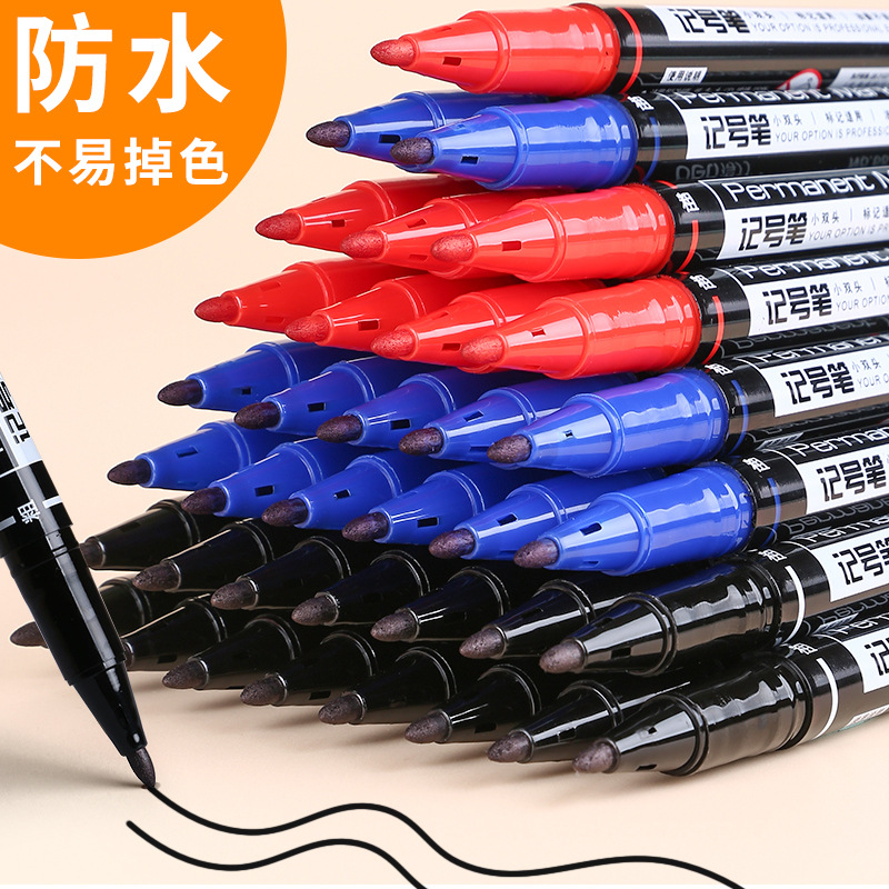 Deli 6881 Marker Pen Single-Head Oil-Based Pen Large-Head Marker Pen Thick-Head Courier Pen Stationery Wholesale
