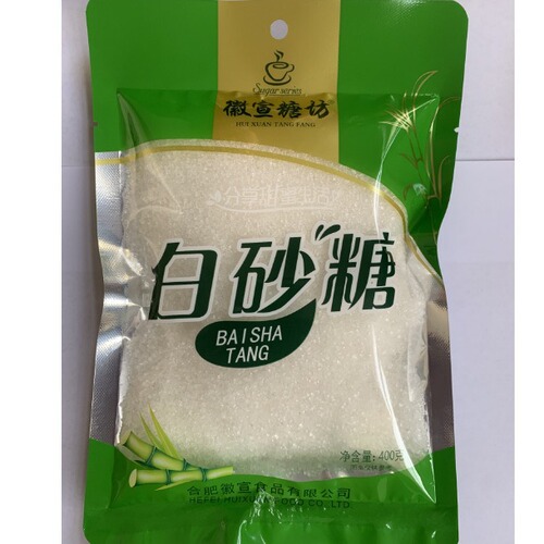 HuiXuan Sugar Mill Wholesale Household Seasonings Bagged White Sugar 400g Fine Sugar Baking White Sugar
