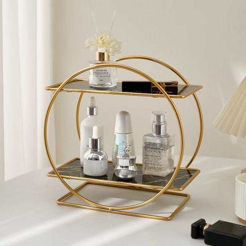 Bathroom Bathroom Storage Iron Large-Capacity Toiletries Organizer Dressing Table Cosmetics Desktop Storage Rack