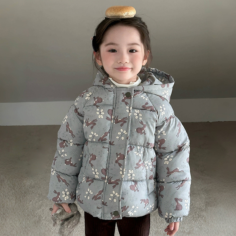 Invierno nuevo chaqueta de plumón para niños niñas niñas bebés de color nórdico de dibujos animados abrigo de algodón