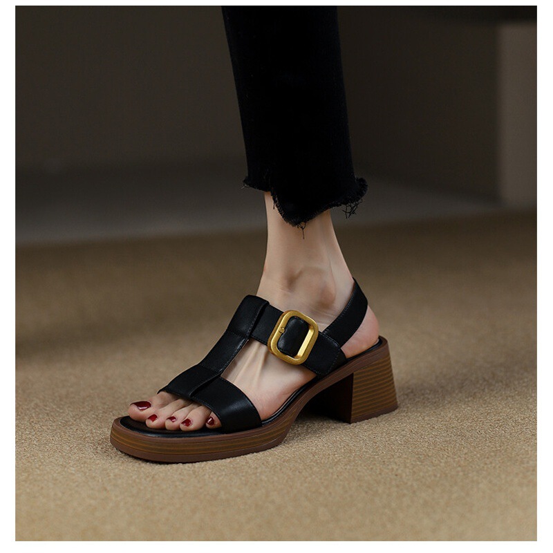 Vintage Chunky Heel Sandals For Women With Square Toe And Platform_voghion.com