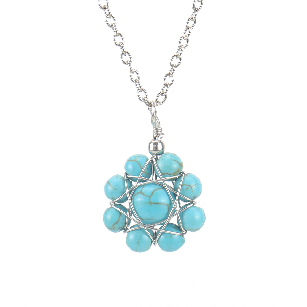 Simple Style Flower Crystal Handmade Pendant Necklace 1 Piece