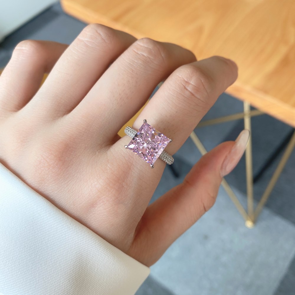 12g Weight Zircon Inlay Material Rings Classification 5, 9 Ring Size 1 Piece Quantity Holiday, Daily Occasion 925 Sterling Silver Material Geometric, Heart Shape Pattern Women's Gender Plating Design Elegant, Lady Style 925 Sterling Silver Zircon Geometric Heart Shape Rings 29
