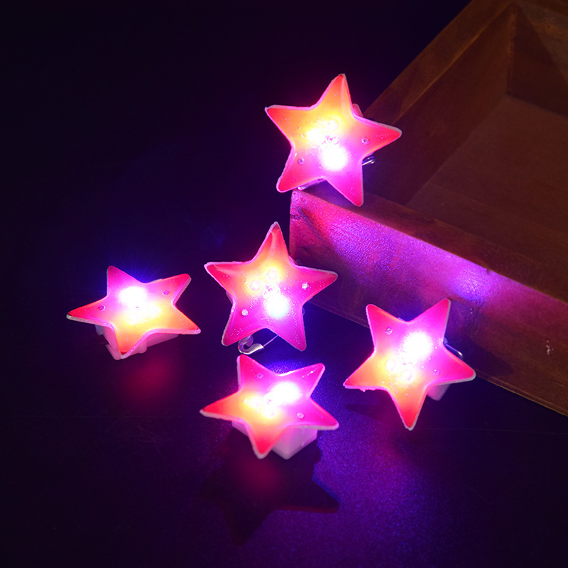 Estrellas de pentacos amarillos palos de apoyo estrella fluorescente palos de concierto accesorios para niños espectáculo brillante toque de pelo bandas