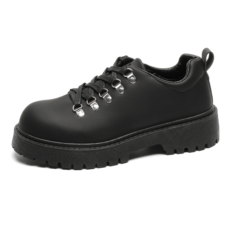 Otoño nuevo estilo nicho zapatos de cuero mate de suela gruesa zapatos derby de punta redonda para hombre zapatos de herramientas de estilo británico zapatos de hombre de moda