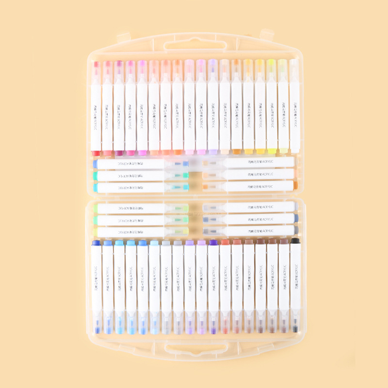 Niños marcador de acrílico impermeable color opaco dibujado a mano Diy Gok lápiz 48 colores lavable lápiz de pintura de acrílico