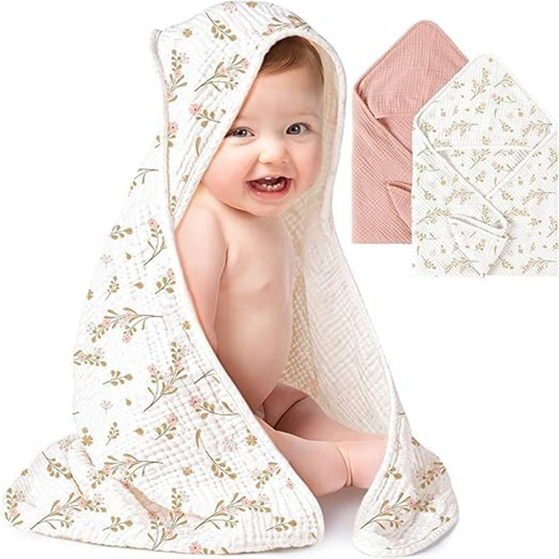 Cross-border Explosions 6-layer Hooded Bath Towel Baby Cotton Yarn Absorbent Thickened Bag Children's Bath Towel Bath Supplies