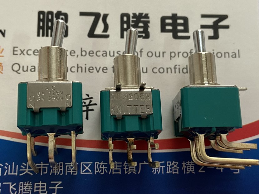 进口德国Knitter STM206N-RA 弯脚6脚2档钮子开关 摇臂摇头 卧式