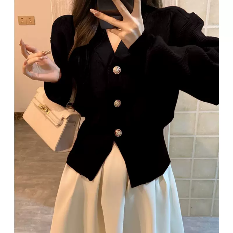 新年车厘子红色毛衣开衫女针织外套洋气收腰显瘦圣诞过年喜庆上衣