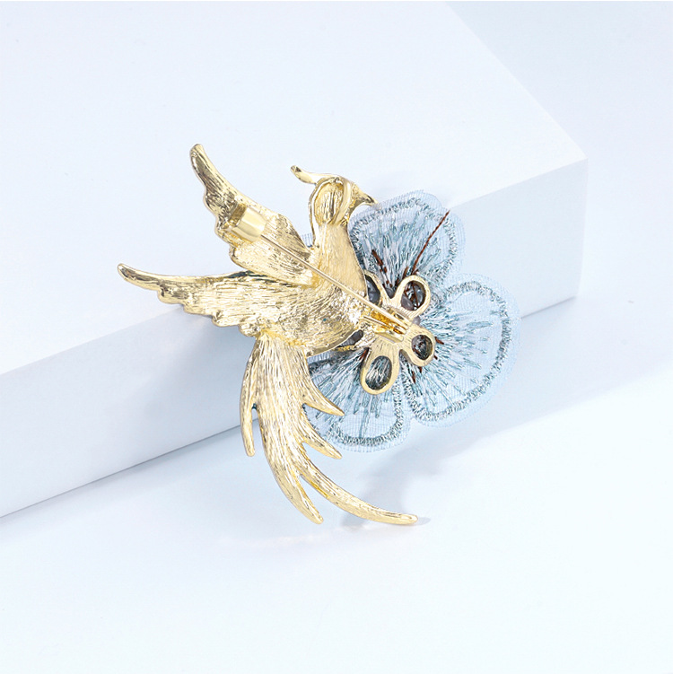 Chinese Style Creative Handmade Enamel Vintage High-end Phoenix Bird Brooch Women's Light Luxury Elegant Hanfu Cheongsam Accessories