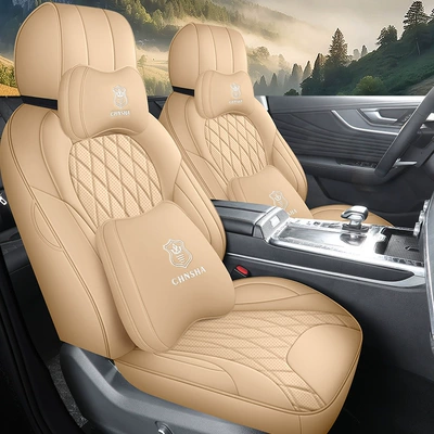 cushion leather breathable seat cover — Four Seasons Pad - soft-brown-deluxe-version-all-inclusive-in-the-back-row-sj-red-flag-hs5-only
