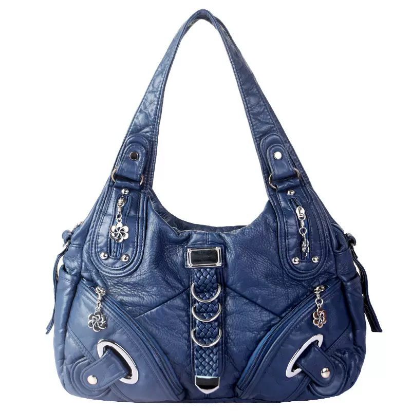 跨境欧美小众女包欧美洗水染色单肩斜挎手提包复古时尚托特包批发