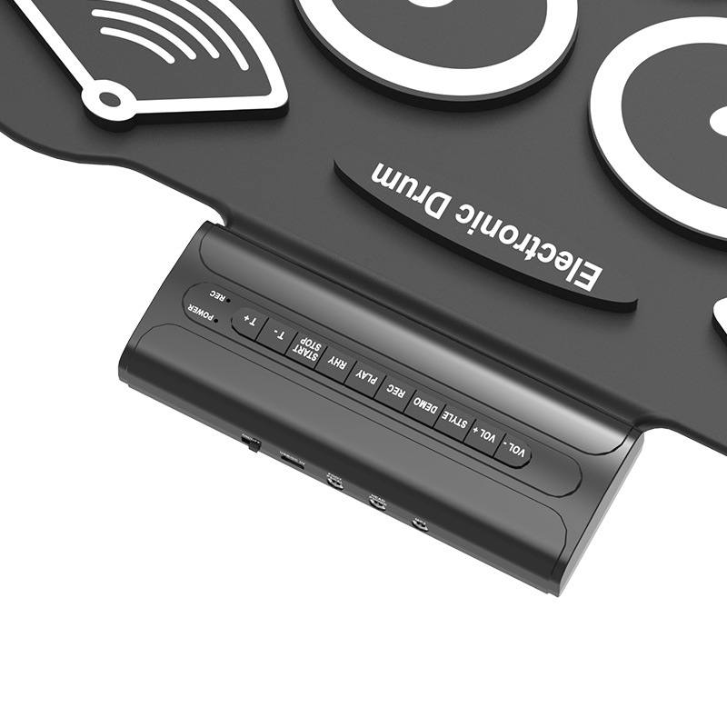 FUENTE de la fábrica rollo de mano tambor electrónico instrumento de percusión engrosada rollo de mano de silicona conjunto tambor de jazz tambor USB tambor electrónico