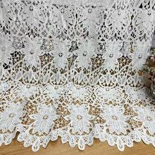 水溶牛奶丝满幅 蕾丝服装面料 立体刺绣花女装连衣裙头饰礼服装饰