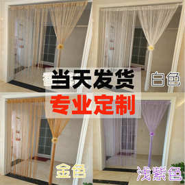 装饰流苏线帘 门帘挂帘客厅隔断帘玄关吊顶帘子加密银丝婚庆道具