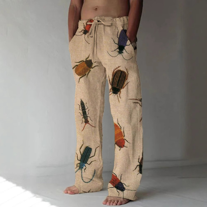 Full Length Wide Leg Pants Printed Funny Trendy Harajuku Summer Pants Street Costume Jogger Sweatshirt Men