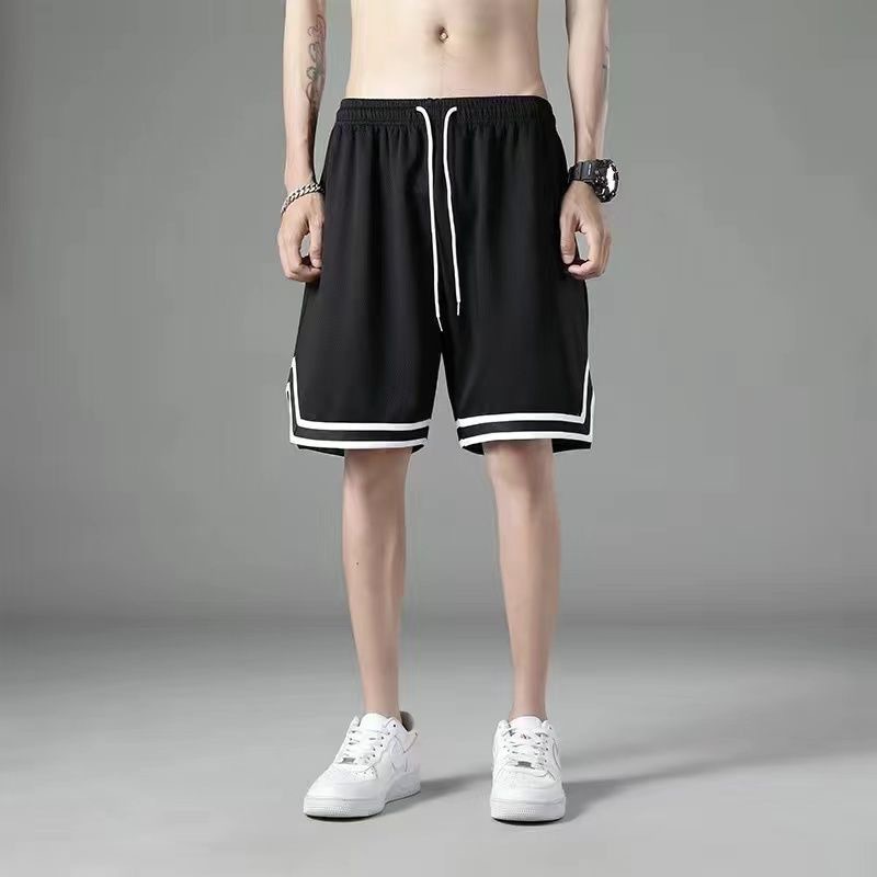 Pantalones Cortos Deportivos de Malla para Hombre, Pantalones Cortos de Cinco Puntos, Pantalones Cortos Transpirables de Longitud Media para Hombre, Novedad de Verano