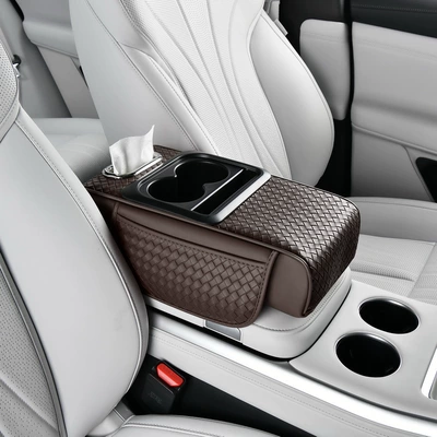 Car Armrest Box Pad Car: Armrest box pad - brown