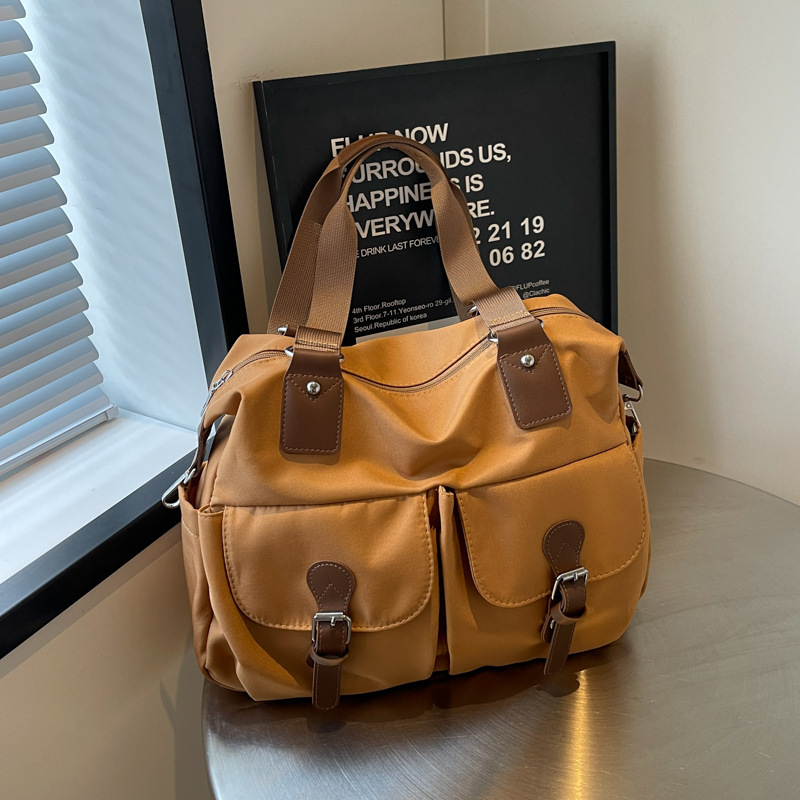 Bolso de tela de nailon, bolso de hombro, bolso de ocio simple, bolso de mensajero de moda para estudiantes universitarias