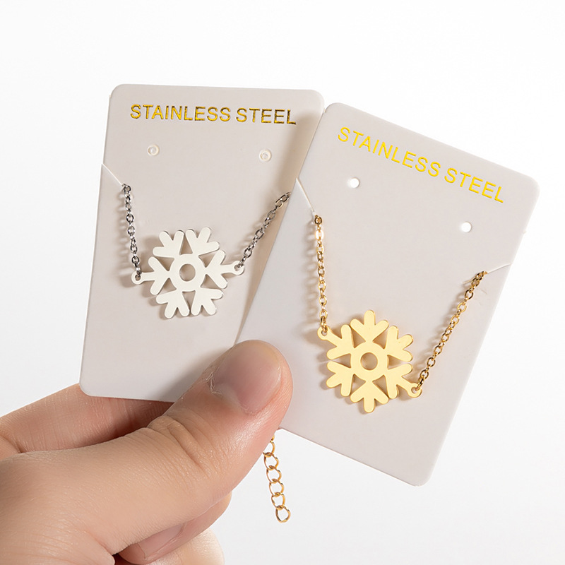 1g Weight PVD Coated Gold Plating Process 18K Gold, Real Gold Plated Plating Material PVD Coated 18K Gold Real Gold Plated Snowflake 201 Stainless Steel Fashion Waterproof Non Tarnish 201 Stainless Steel Bracelets