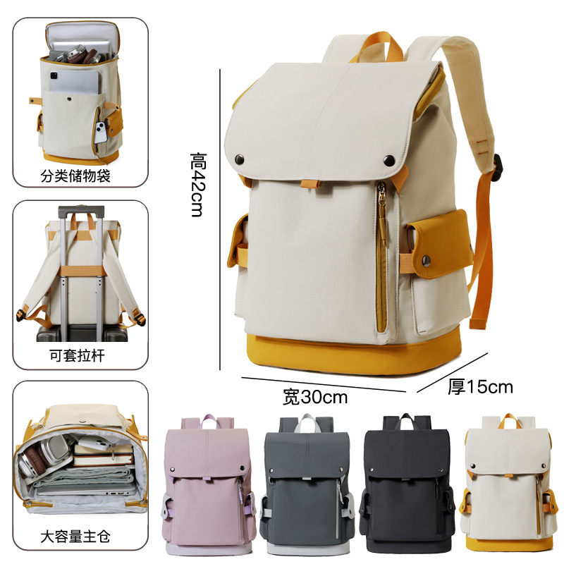 New waterproof backpack for men, student casual large-capacity computer bag, stylish business bag, flip-top backpack