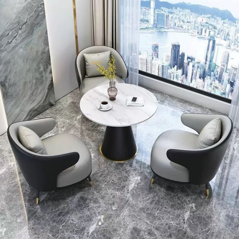Sofá individual mesa de té combinación de ventas balcón ocio hotel de negocios salón de belleza recepción sofá mesa de negociación
