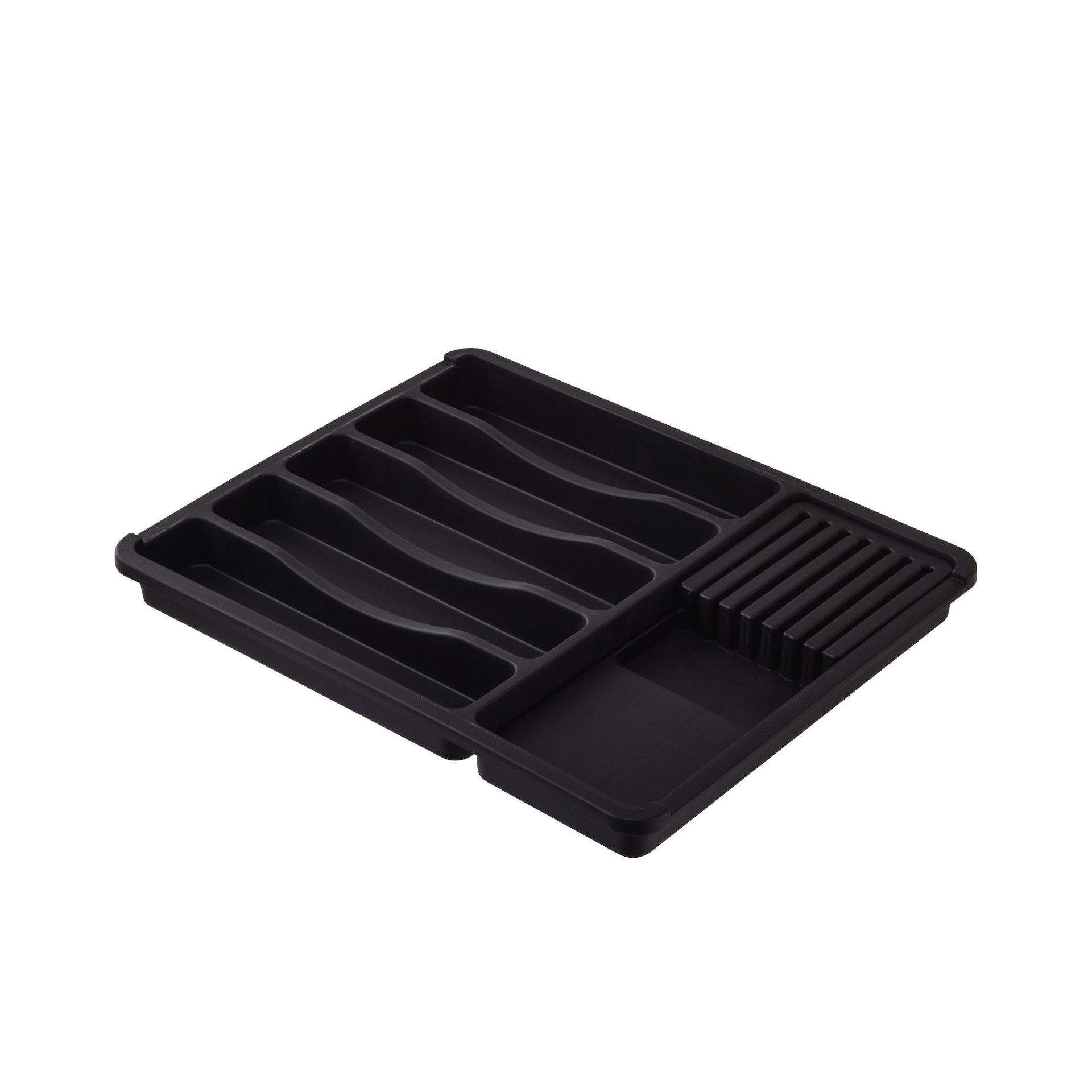 Caja organizadora apilable con compartimentos, ideal para cuchillos, tenedores y cucharas, bandeja para cajón de cocina