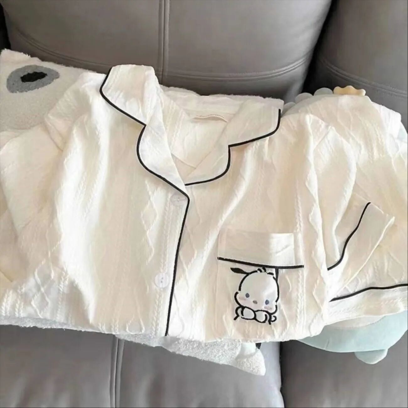 Pijamas sueltos de verano al por mayor transfronterizos pantalones cortos de manga corta de algodón de imitación para mujer