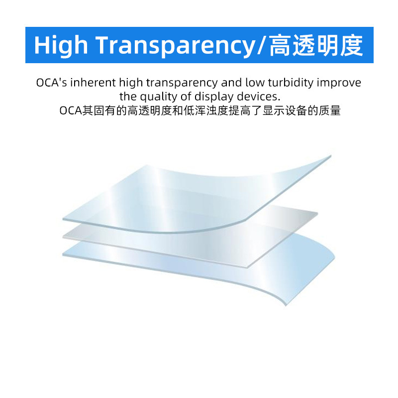 OCA光学透明胶用于曲面显示屏柔性显示屏可折叠显示屏贴合